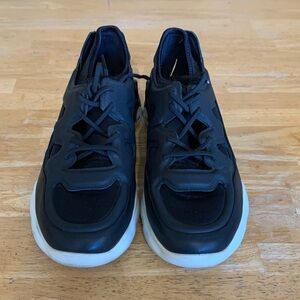 Ecco Women's Black Athletic Sneakers with White Soles